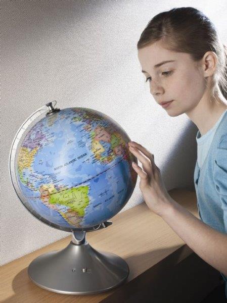 2 in 1 Globe for Children - Earth and Constellations - Glow in the Dark Children's World Globe - Brainstorm