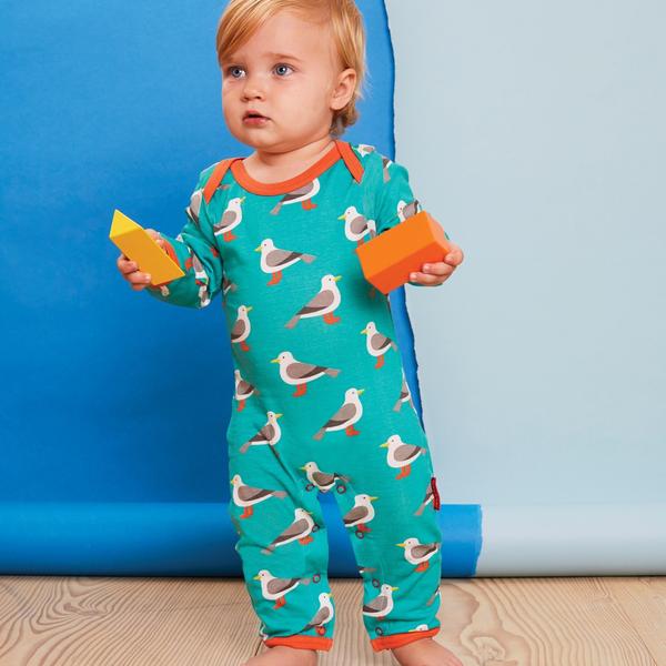 Toby Tiger Seagull Sleepsuit - Organic Cotton - Ebb & Flow Kids Seaside Delux Baby Gift Bo