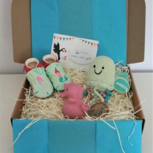 Baby Girl Gift Set - Inch Blue Shoe, Best Years Crochet Rattle, Tikiri Teether - Ebb & Flow Kids