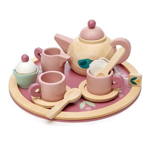Birdie Tea Set - Tenderleaf Toys - Traditional Wooden Toy Tea Set for Children - Children's Pretend Tea Sets