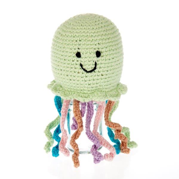 Crochet Jellyfish Baby Rattle - Best Years - Baby Girl Gift Box - Ebb & Flow Kids