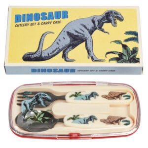 Dinosaurs Cutlery Set with Case for Children - Rex London Children's Prehistoric Land Cutlery Set