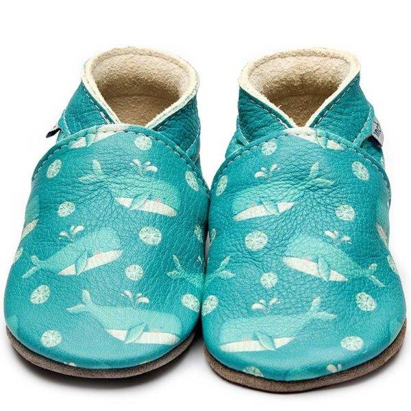Inch Blue Whale Baby Shoes - Turquoise - Ebb & Flow Kids Baby Boy Gift Box