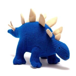Blue Stegosaurus Knitted Soft Toy Dinosaur for Children - Best Years Soft Toys - Children's Soft Toys