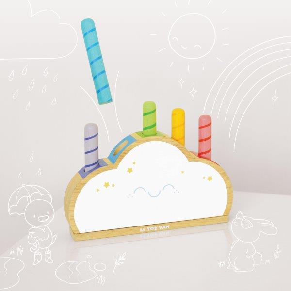 Rainbow Cloud Pop Up Game for Toddlers - Le Toy Van - Petilou - Wooden Toddler Toy