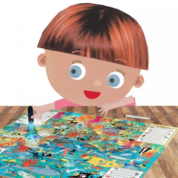 Headu Explore the Sea Life Jigsaw about the Ocean with Magic Torch and 70 Pieces