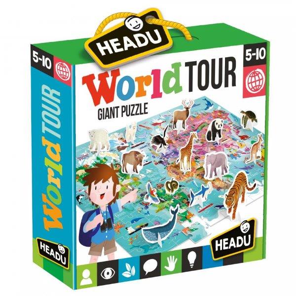 World Tour Giant Puzzle for Kids by Headu with108 Jigsaw Pieces Age 5- 10 years