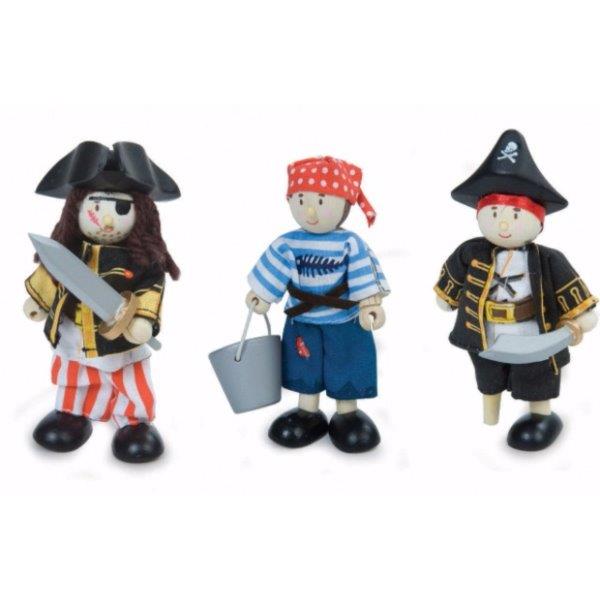 Toy pirates perfect for kids. This gift set has pirate toy figurines to play with our Barbarossa's pirate ship