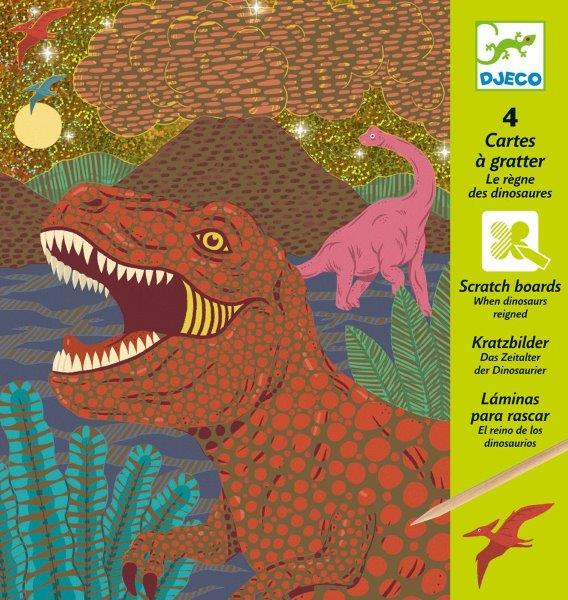Dinosaur foil art scratch cards from Djeco make a great arts and craft project for dinosaur crazy kids age 6-10 years.